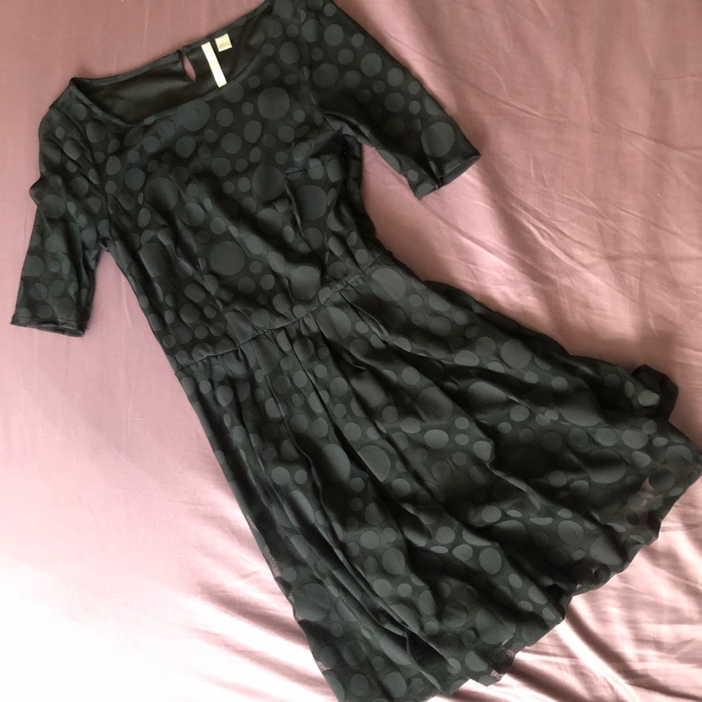 Vintage style black polka dot dress